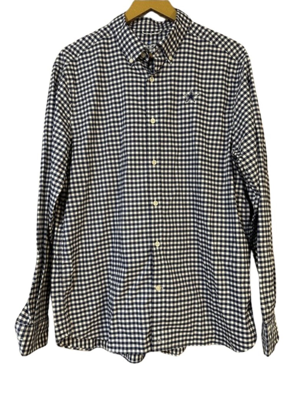 Vineyard Vines Dallas Cowboys Gingham Button Down Shirt Large Brrr Performance
